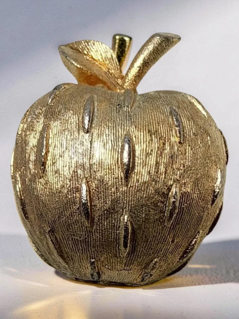 vintage napier gold tone teachers apple brooch